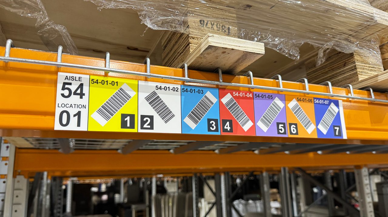 Diagonal Barcode Location Label