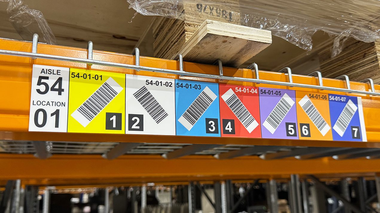 Diagonal Barcode Location Label