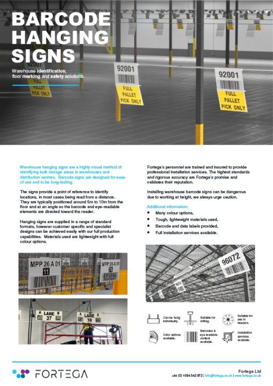 Barcode Hanging Signs Info
