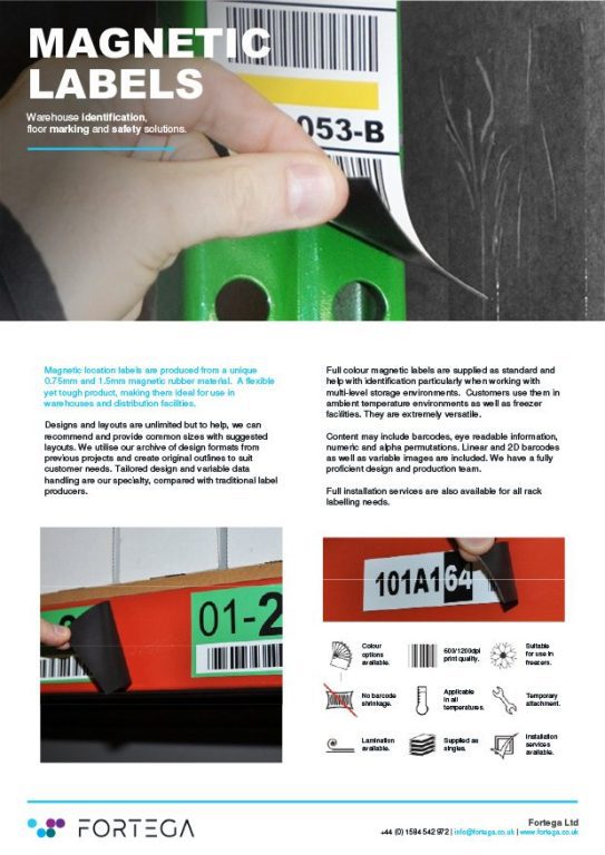 Magnetic Rack Labels Info