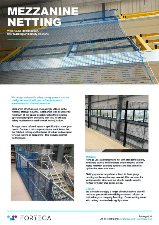Mezzanine Netting Info