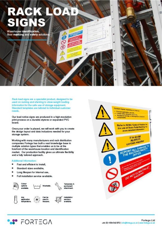 Rack Load Signs Info
