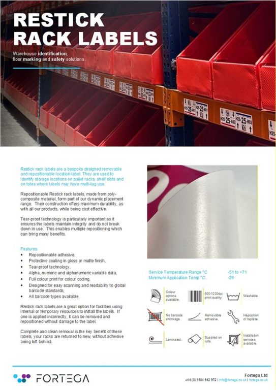 Removable Rack Labels Info
