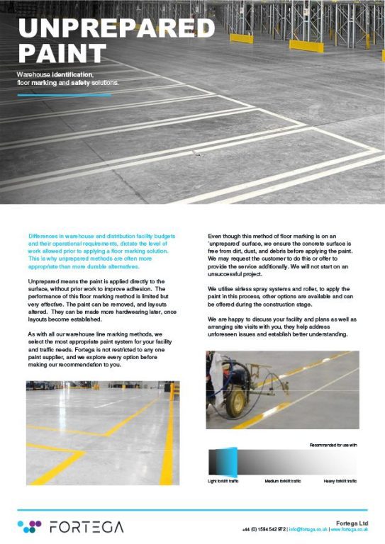 Unprepared Line Marking Paint Info