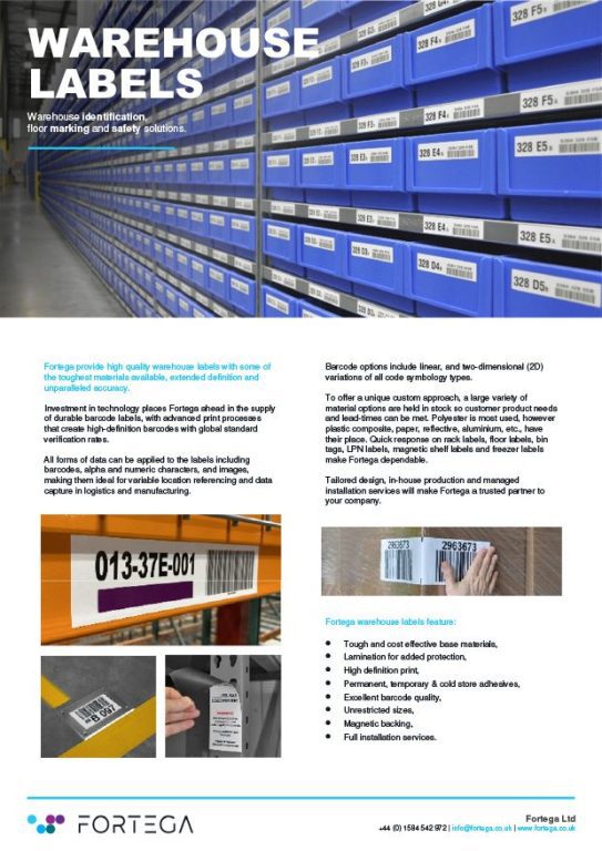 Warehouse Labels Info